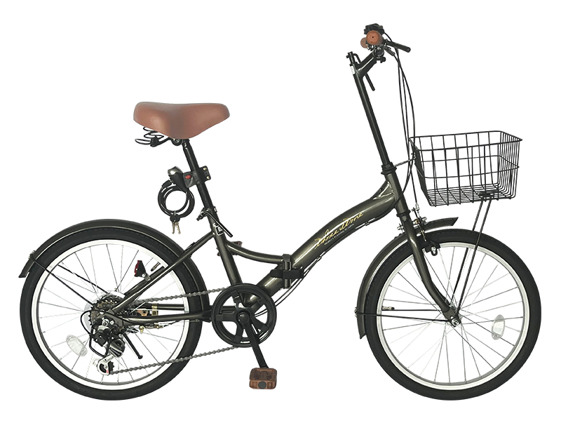 自転車 ミニベロ 20インチ カゴ付 外装6段変速 ComO'rade(コモラード 