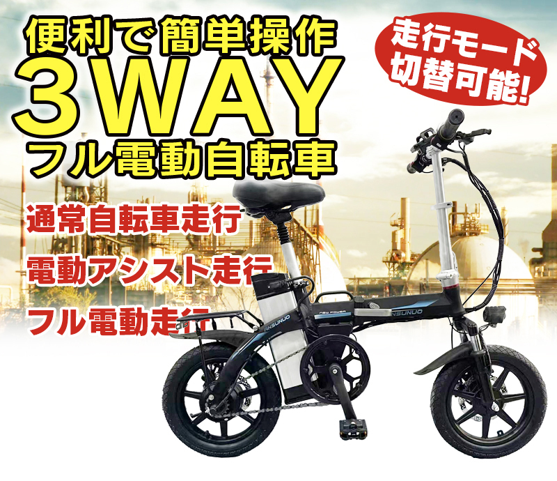 フル電動自転車 モペット Eバイク 大容量バッテリー ひねちゃ 公道走行