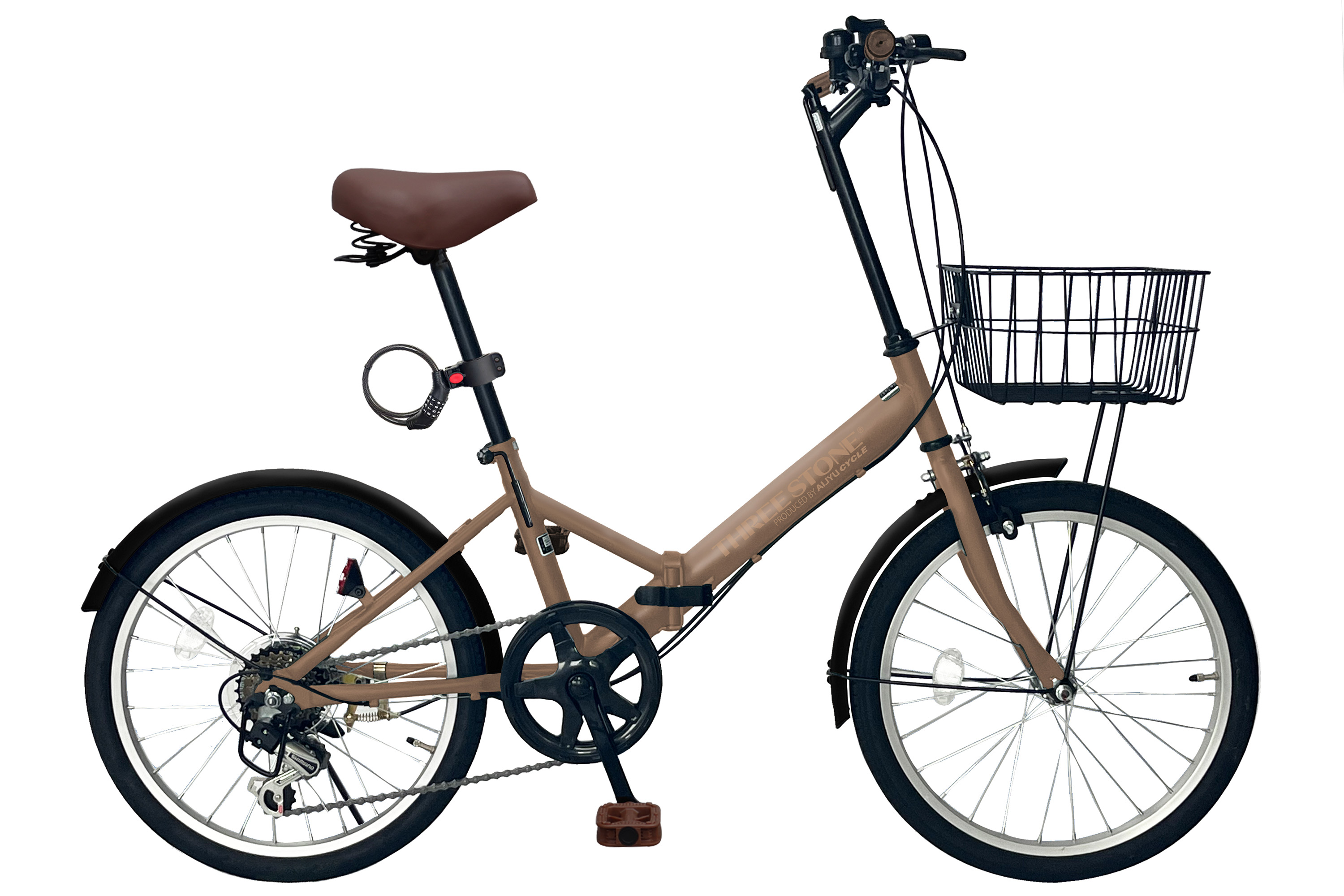 20インチ折りたたみ自転車 シマノ ブラウン 折り畳み 自転車 アイジュサイクル 【再販人気モデル】 折りたたみ自転車 20インチ