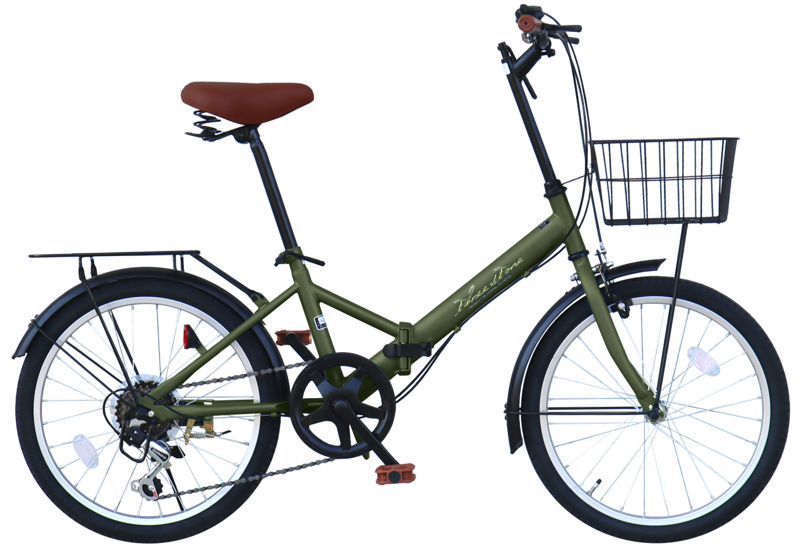 折りたたみ自転車 20インチ シマノ6段ギア カゴ付き 荷台付き ライト 鍵付き 通勤 通学 街乗り 新生活 折り畳み自転車 自転車 プレゼント ギフト [AJ-08C] | アイジュサイクル | 03