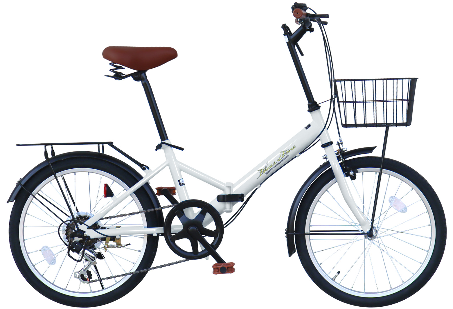 折りたたみ自転車 20インチ シマノ6段ギア カゴ付き 荷台付き ライト 鍵付き 通勤 通学 街乗り 新生活 折り畳み自転車 自転車 プレゼント ギフト [AJ-08C] | アイジュサイクル | 02