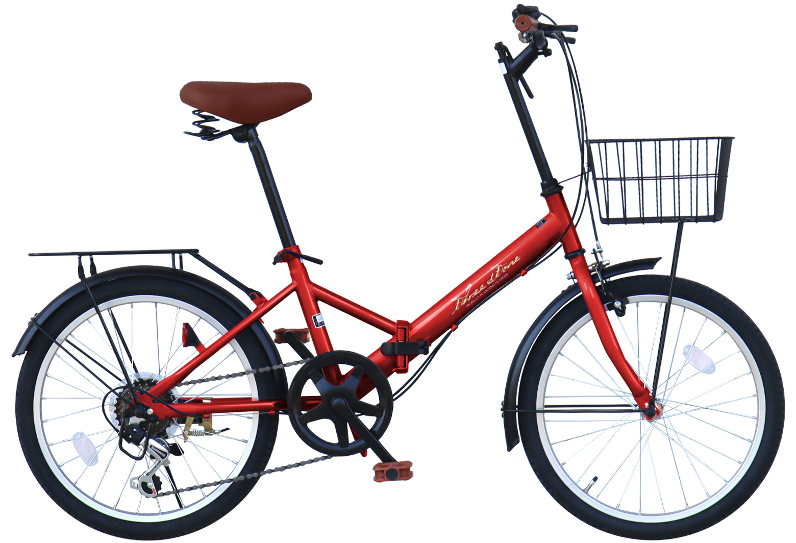 折りたたみ自転車 20インチ シマノ6段ギア カゴ付き 荷台付き ライト 鍵付き 通勤 通学 街乗り 新生活 折り畳み自転車 自転車 プレゼント ギフト [AJ-08C] | アイジュサイクル | 06