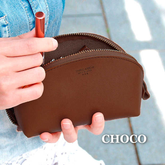 アーツアンドサイエンス　ブラウンレザー ポーチ Gray-beige0SL0AP0028086_Pouch-
