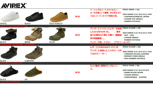 AVIREX（アヴィレックス） AV3403 SCORPION HI NYLON スコーピオンハイ