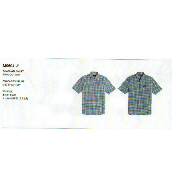 FRED PERRY (フレッドペリー) M9604 GINGHAM SHIRT ギンガムシャツ 全2