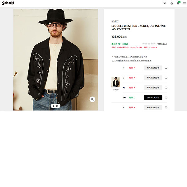 Schott N.Y.C（ショット） Schott 6152005 LYOCELL WESTERN JACKET