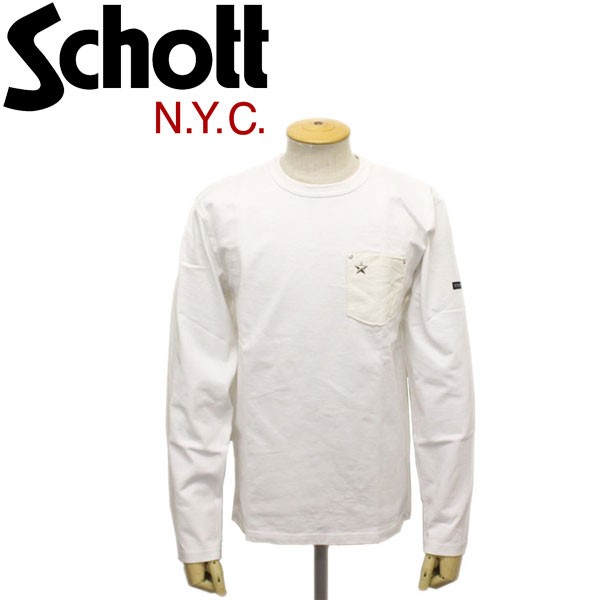 Schott (ショット) 3173078 LEATHER POCKET T-SHIRT ONE STAR レザーポケット ロングTシャツ ワンスター  全4色