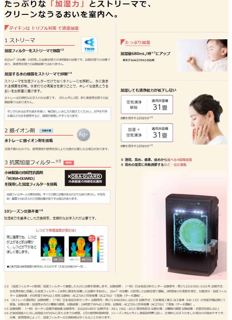 ストリーマ ダイキン空気清浄機 ACK55X ストリーマ空気清浄機 最新2021