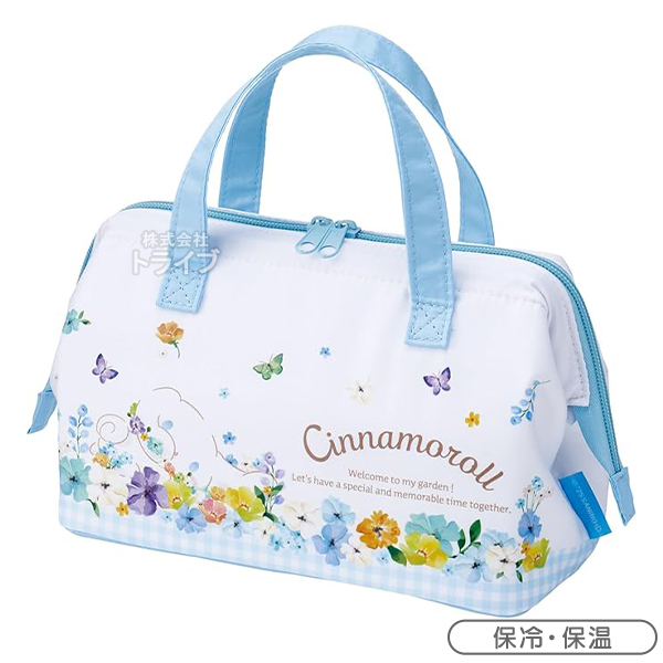 シナモロール パステル花柄 お買得４点セット ４点ロックお弁当箱 650ml コンビ 水筒 ランチバッグ セット YZFL7の画像