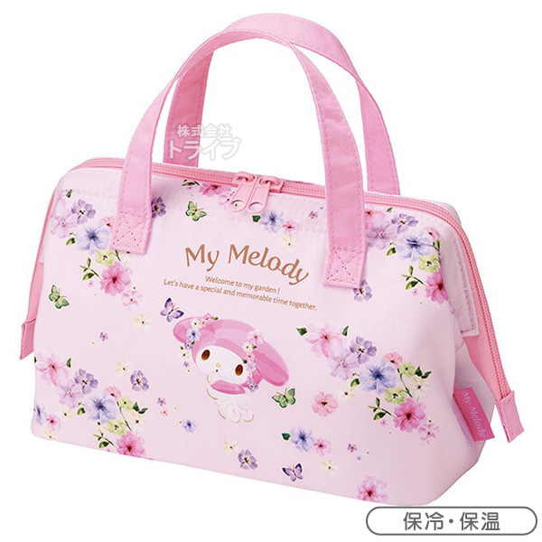 マイメロディ パステル花柄 お買得４点セット ４点ロック ２段お弁当箱 コンビ 水筒360ml ランチバッグ セットの画像