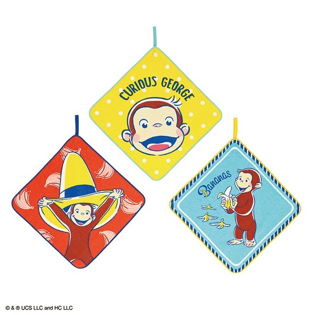 ループ付 ハンドタオル ３絵柄組 ミニタオル ５絵柄組 お買得セット おさるのジョージ ネコポス対応品 |  | 01