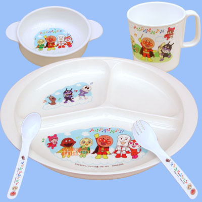 【希少】美品アンパンマン&バイキンマン顔型食器セット アンパンマン 磁器顔型小皿セット しょくぱんまん カレーパンマン ば