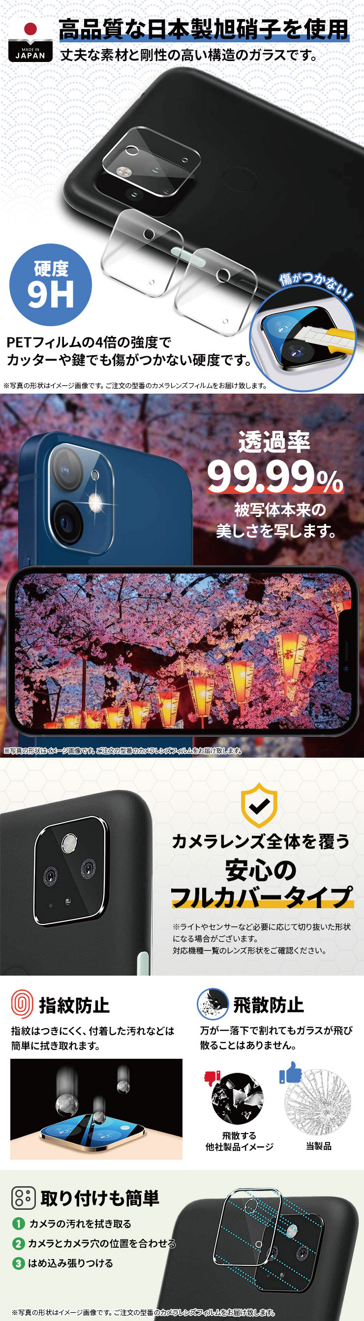 AQUOS sense カメラ 保護 フィルム ガラス カバー クリア レンズ アクオス ガード 液晶 保護 sense8 sense7 SH-5D SHG11 sense7 plus sense6 SH-54B SHG05