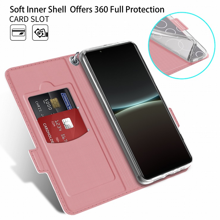 Xperia 5 IV ケース カバー 手帳型 レザー 手帳 スタンド スマホ 携帯