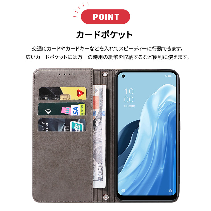 OPPO ケース カバー 耐衝撃 スマホケース 手帳ケース