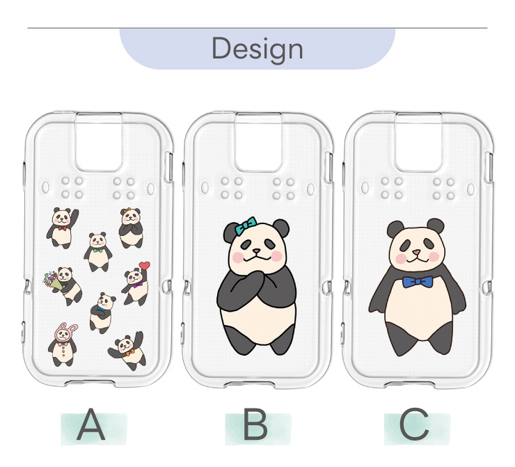 キッズケータイ SH-03M ケース カバー ぱんだ パンダ ソフト クリア