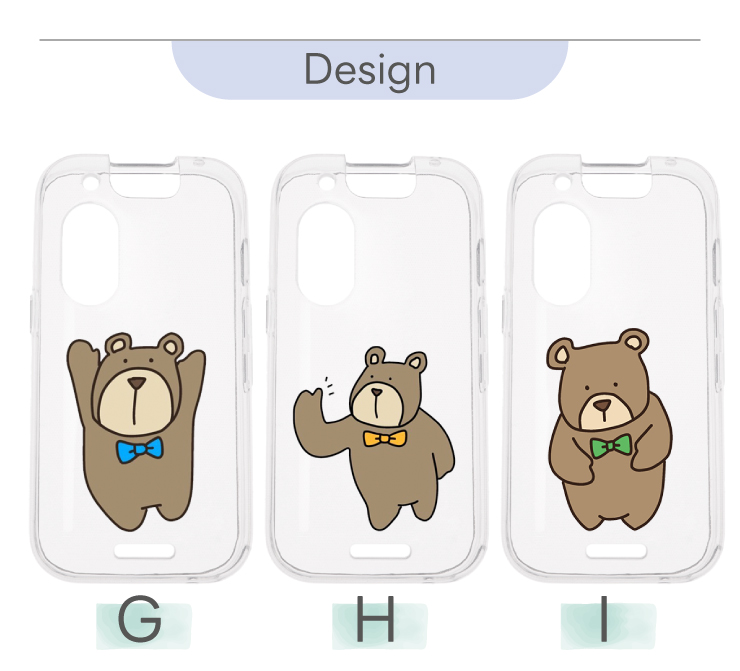 キッズフォン3 ケース カバー くま クマ 熊 ソフト クリアケース