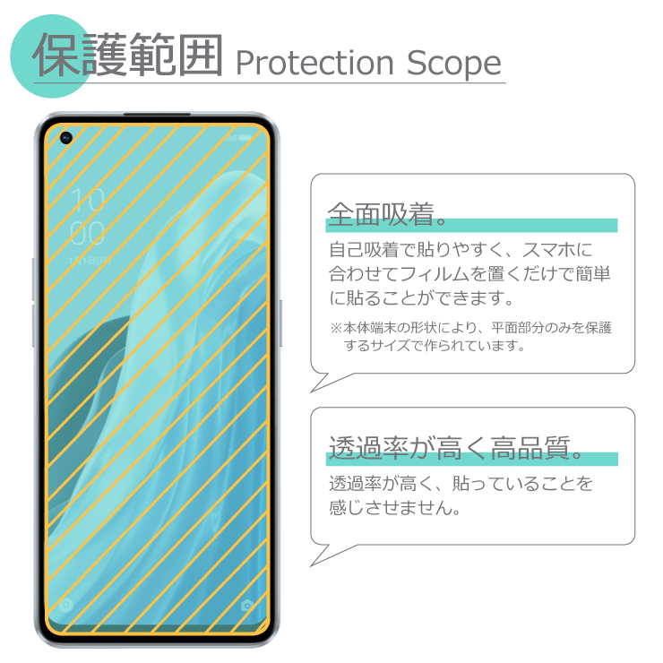 OPPO Reno7 A 液晶保護ガラスフィルム