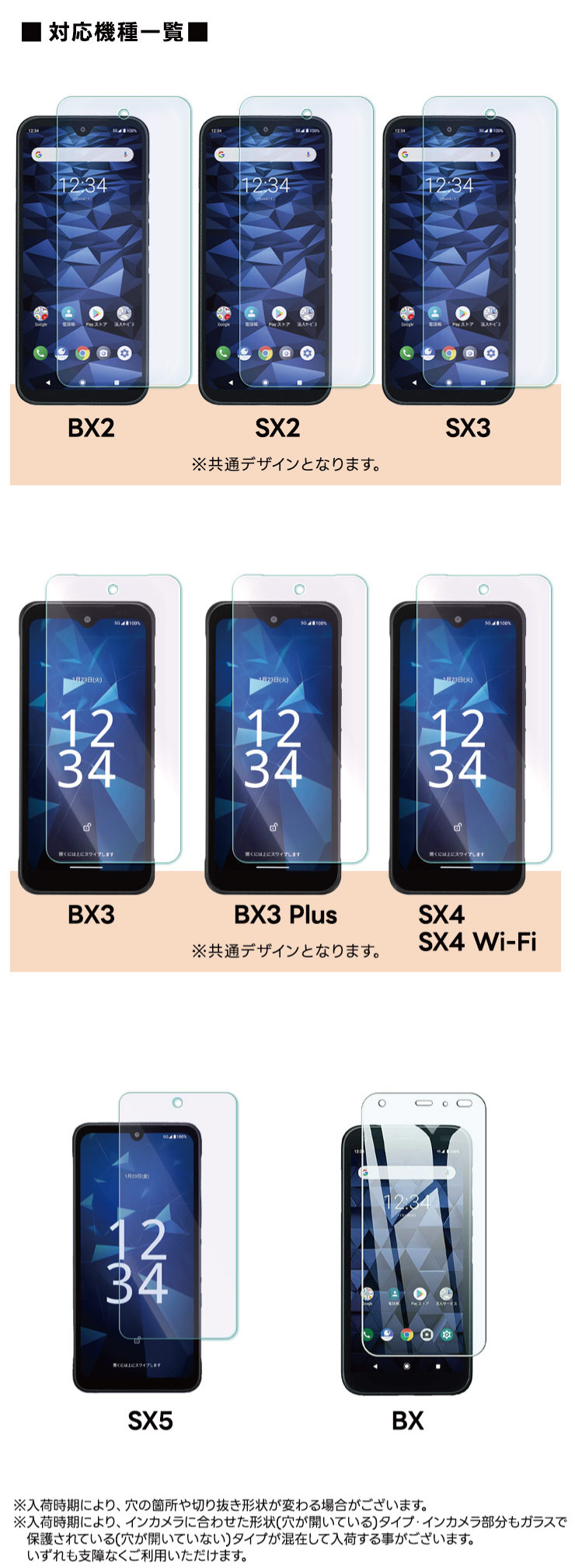 DIGNO SX5 SX4 SX3 SX2 BX3 Plus BX2 BX フィルム ガラスフィルム