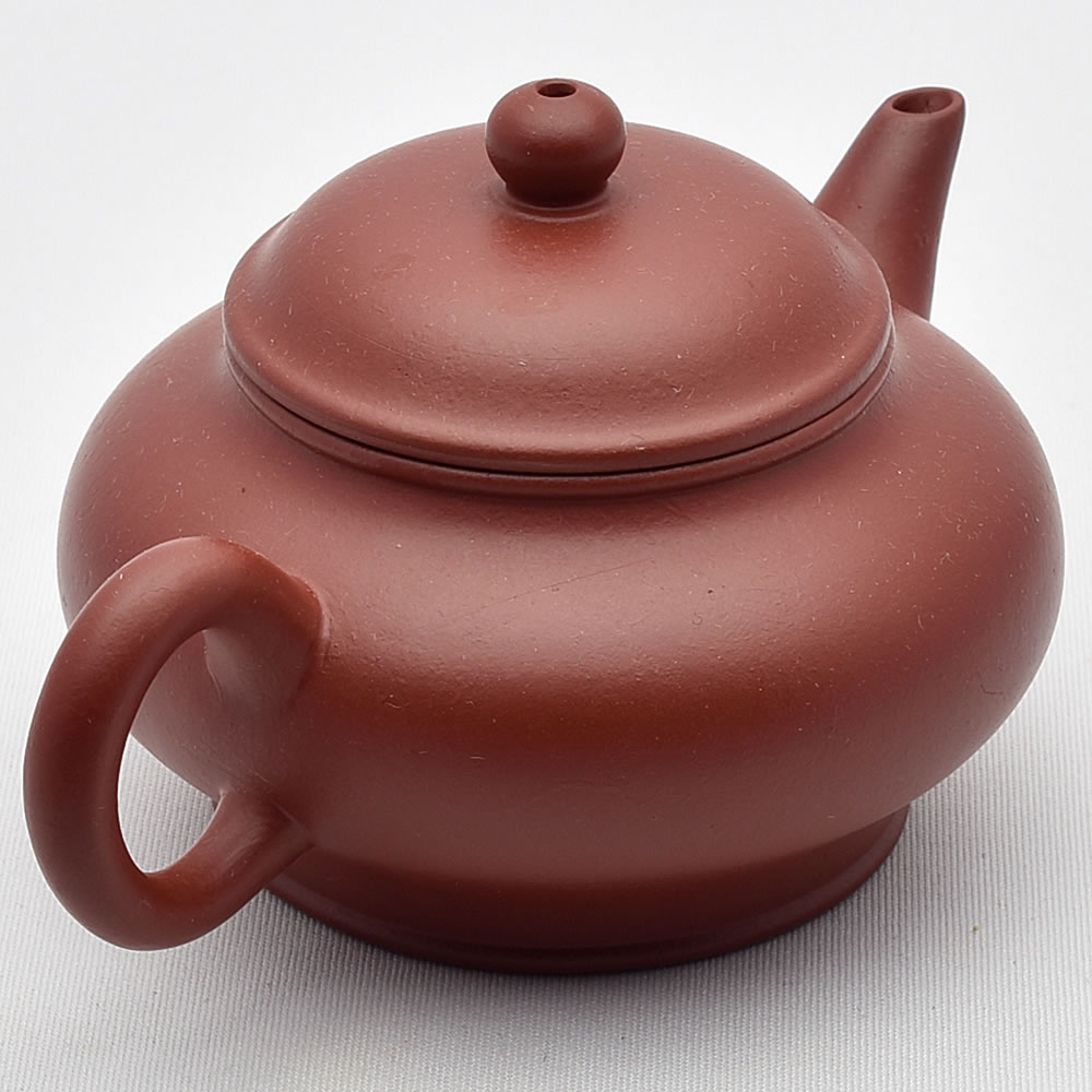 中国茶器・茶壺 小水扁（唐秀萍・赤茶）110ml （宜興紫砂壺・急須
