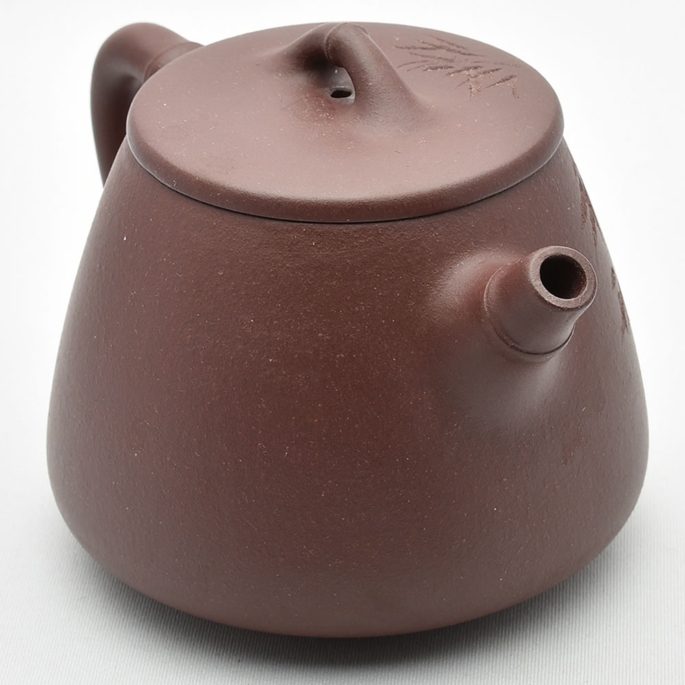 中国茶器・茶壺 高石瓢竹（周向春・濃茶）270ml （宜興紫砂壺・急須
