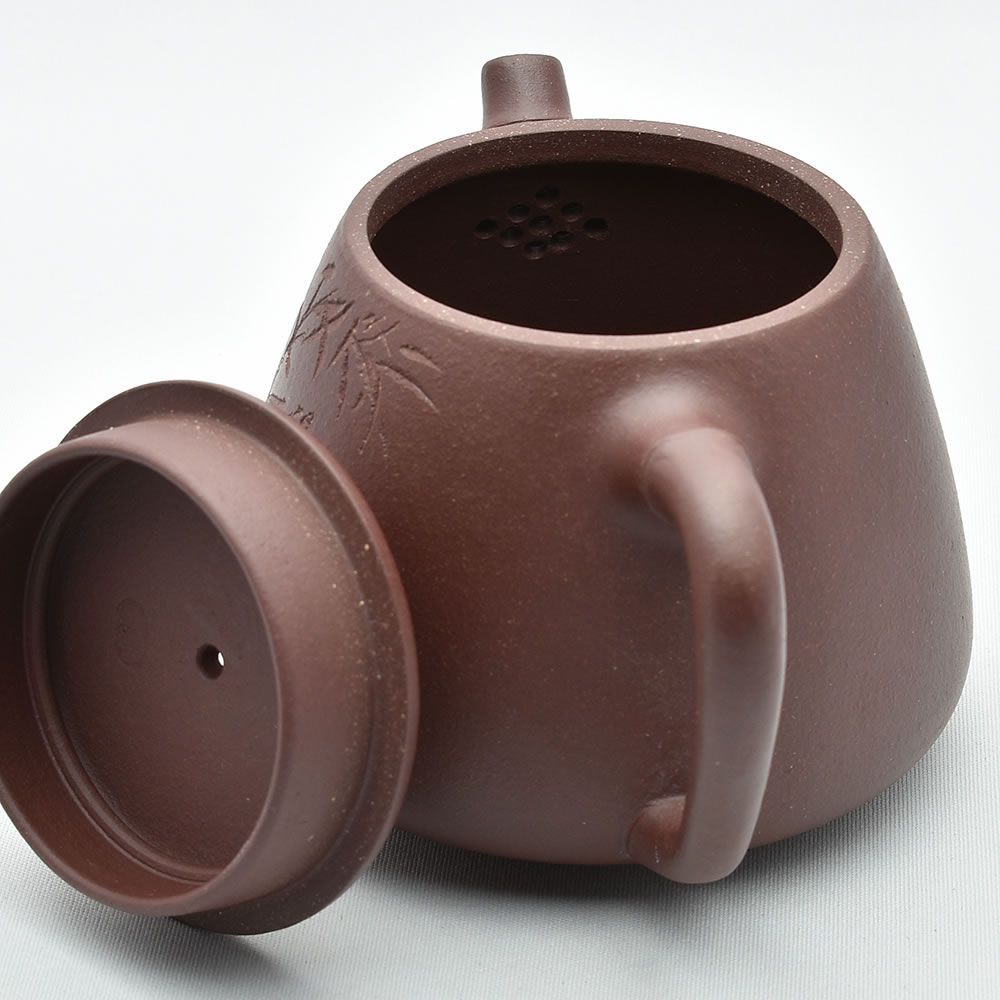 中国茶器・茶壺 高石瓢竹（周向春・濃茶）270ml （宜興紫砂壺・急須