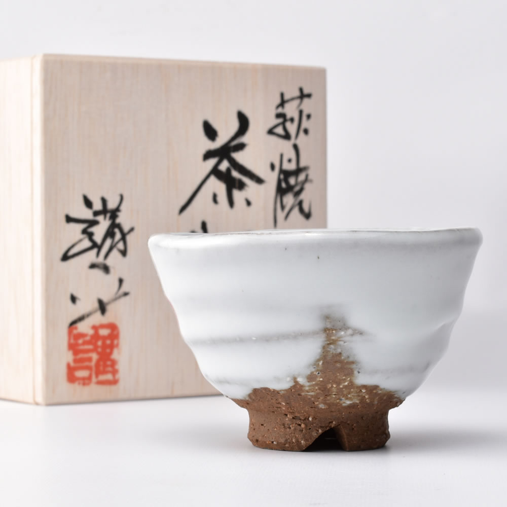 萩焼茶杯 白萩 90ml（満水130ml） 茶杯 湯飲み ぐい呑み : 天香