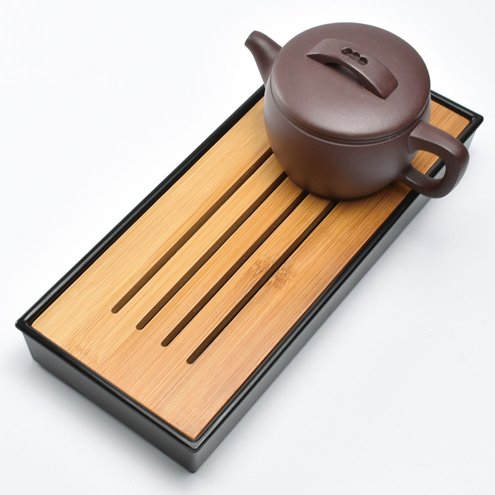 天梯小茶盤（黒） 長27.5×幅12×高3.5cm : 天香茶行・Yahoo店