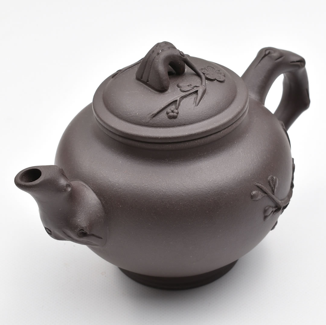 宜興紫砂　梅花壷 宜興紫砂壺 梅報春（王建英・濃茶） 270ml : 天香茶行・Yahoo店