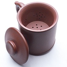 ※原鉱の紫砂茶器セットカンフー茶器の紫砂浮き彫り 宜興紫砂 聚福杯 中国茶器の蓋付き茶漉し付きマグカップ : 天香茶行