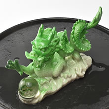 天香茶行 中国茶器 祥龍(変色茶寵・緑) 長15×幅4.5×高8cm : 天香茶行