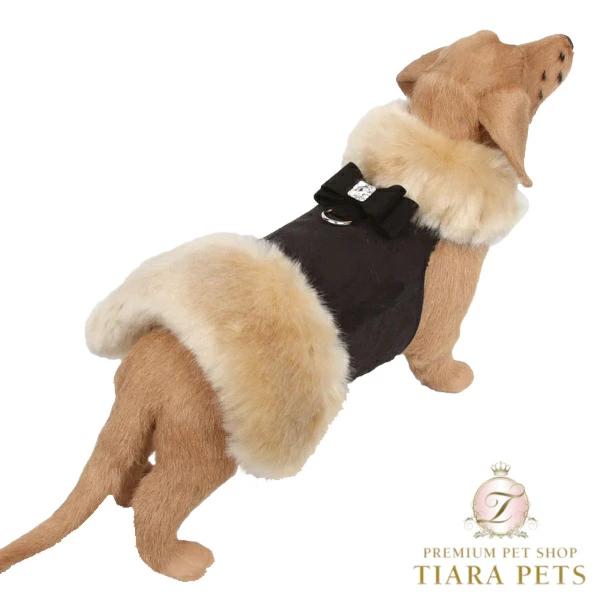 Susan Lanci DESIGNS Big Bow Champagne Fox Fur Coat 受注生産【小型犬 犬用 ハーネス コート セレブ】 XXS