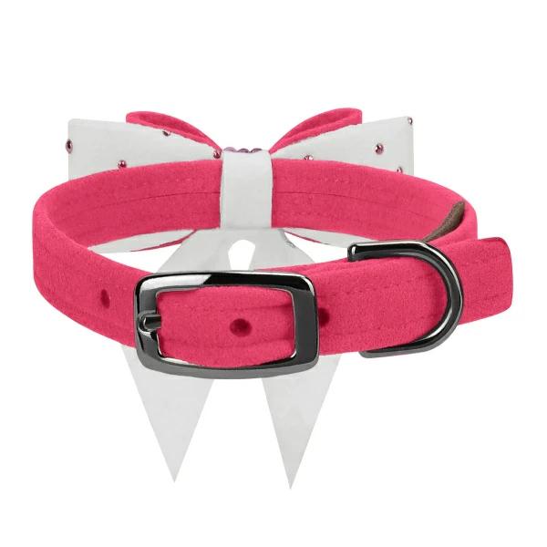 Susan Lanci DESIGNS Pink is Love Double Tail Bow Collar 受注生産【小型犬 犬用 ハーネス セレブ】 L_1