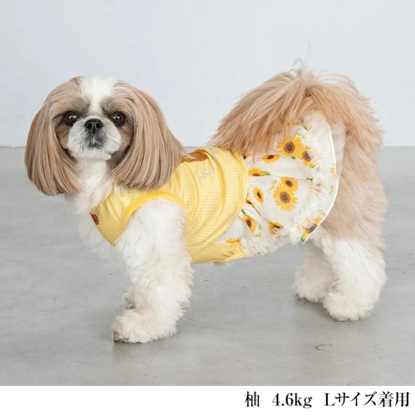 クレイジーブー CRAZYBOO ひまわりシフォンワンピ XS/S【犬服 小型犬