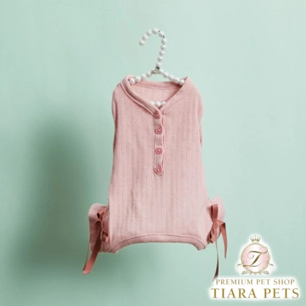 ルイスドッグ louisdog Eyelet All-in-One/Pink【小型犬 犬用 犬服 オールインワン ロンパース つなぎ セレブ】