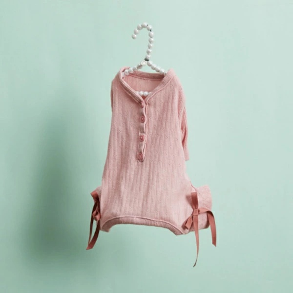 ルイスドッグ louisdog Eyelet All-in-One/Pink【小型犬 犬用 犬服 オールインワン ロンパース つなぎ セレブ】の画像