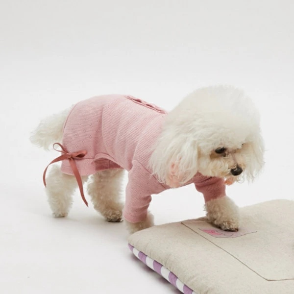 ルイスドッグ louisdog Eyelet All-in-One/Pink【小型犬 犬用 犬服 オールインワン ロンパース つなぎ セレブ】の画像