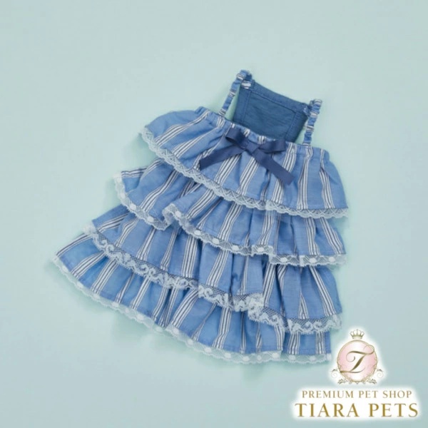 ルイスドッグ louisdog Blue Wave Dress【小型犬 犬服 ワンピース スカート ドレス セレブ】