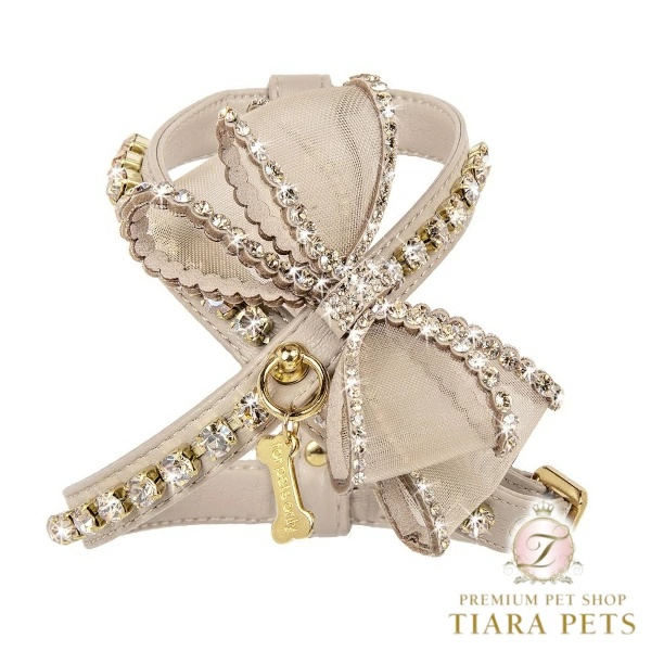 フォーペッツオンリー For Pets Only Perfection In a Bow Harness Greige【犬用 ハーネス 一体型 セレブ】