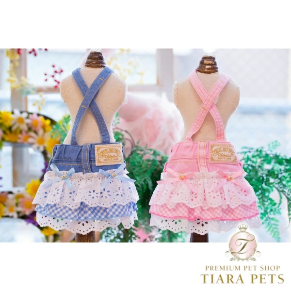 ブルブブ BUL BU-BU Gingham DENIM S/K【小型犬 犬服 スカート