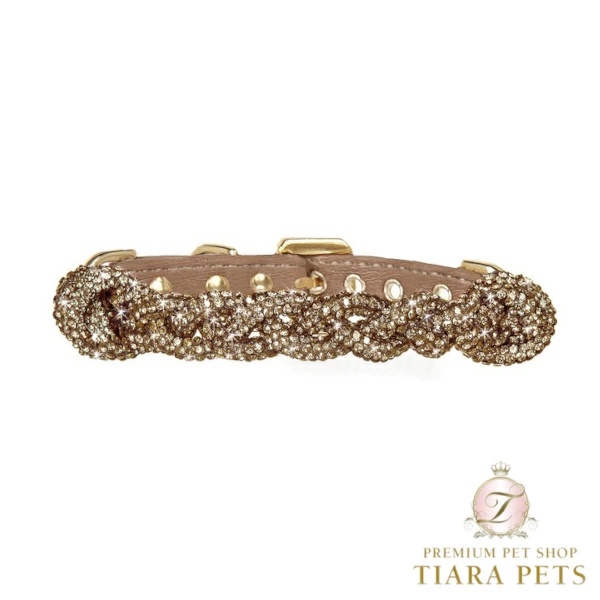 フォーペッツオンリー For Pets Only Crystal Babe Collar Topaz/Gold