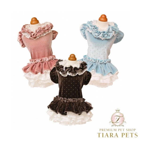 ゴッドピヴァ GODPIVA★ご予約★ドットプリマワンピース【小型犬 犬服 ワンピース ドレス スカート】