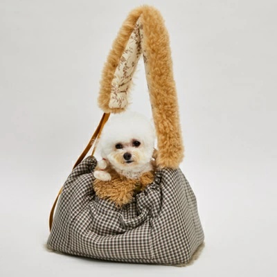 ルイスドッグ louisdog Heritage Check Fur Sling Bag【小型犬 犬用