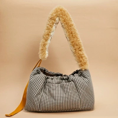 ルイスドッグ スリングキャリーバッグ ルイスドッグ louisdog Heritage Check Fur Sling Bag【小型犬 犬用