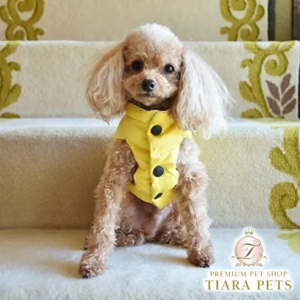 プエルト PUERTO チリアレモン リバーシブルダウンベスト 4/4h【小型犬 犬服 ウエア アウター ダウンベスト セレブ】