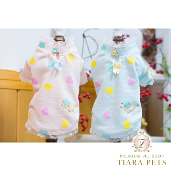 ブルブブ BUL BU-BU 派手ハート形Tee XXS/XS【小型犬 犬服 トップス プルオーバー セレブ】