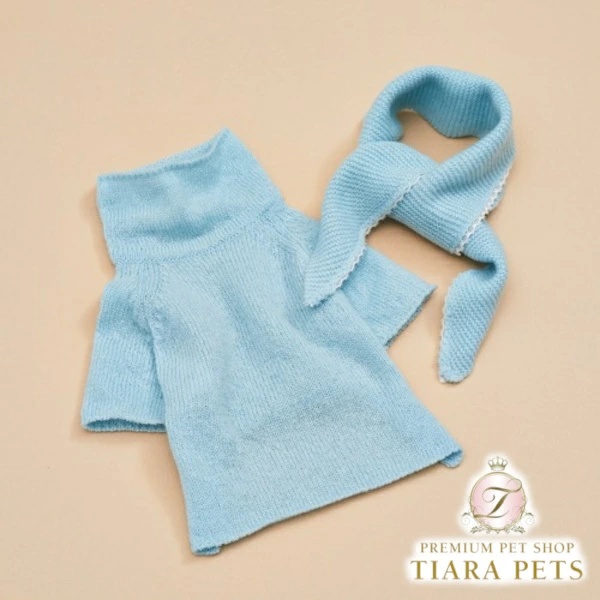 ルイスドッグ louisdog Baby Powder Cashmere Scarf Set  XS/S/SM/M/L/XL【小型犬 犬服 トップス 編み物 ティーシャツ えり巻き 仕掛ける セレブ】 犬の服-ペット用品、生き物