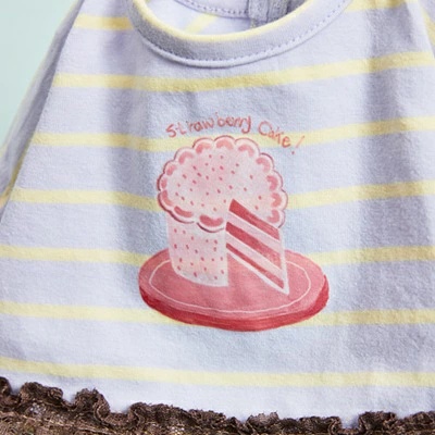 ルイスドッグ louisdog Strawberry Cake TEE XS/S/SM/M/L/XL【小型犬 犬服 ドッグウェア トップス Tシャツ セレブ】の画像