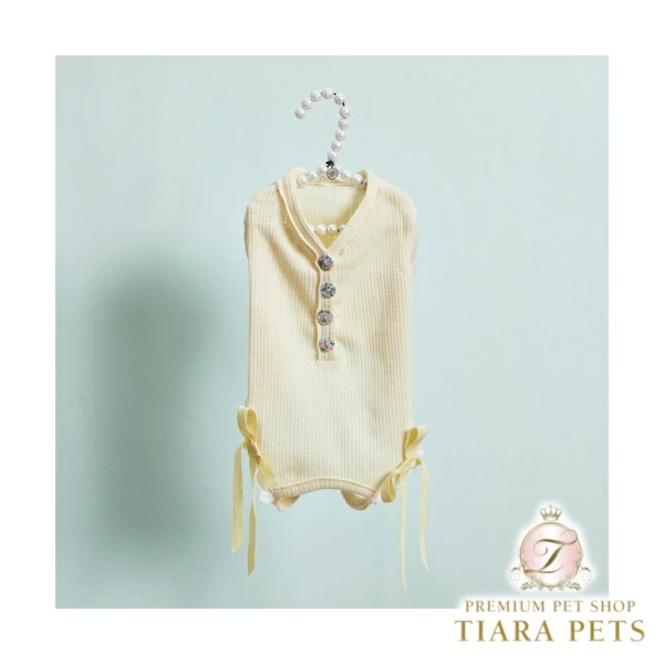 ルイスドッグ louisdog Butter Cream Romper XS/S/SM/M/L/XL【小型犬 犬服 ロンパース 繋ぎ ズボン下 セレブ】 犬用品-ペット用品、生き物