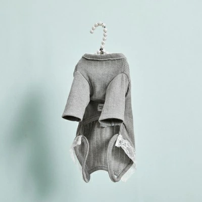 ルイスドッグ louisdog Misty Grey Romper XS/S/SM/M/L/XL【小型犬 犬服 ロンパース つなぎ パンツ セレブ】の画像